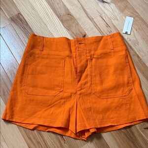 Anthropologie High Waist Orange Shorts